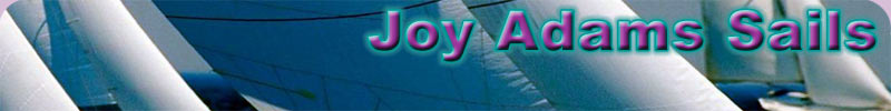 Joy Adams Sails header graphic with sails and text.